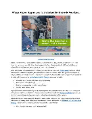 Water Heater Repair and its Solutions for Phoenix Residents