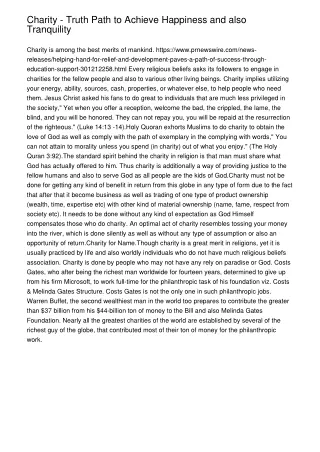 charity truth path to achieve happiness and also