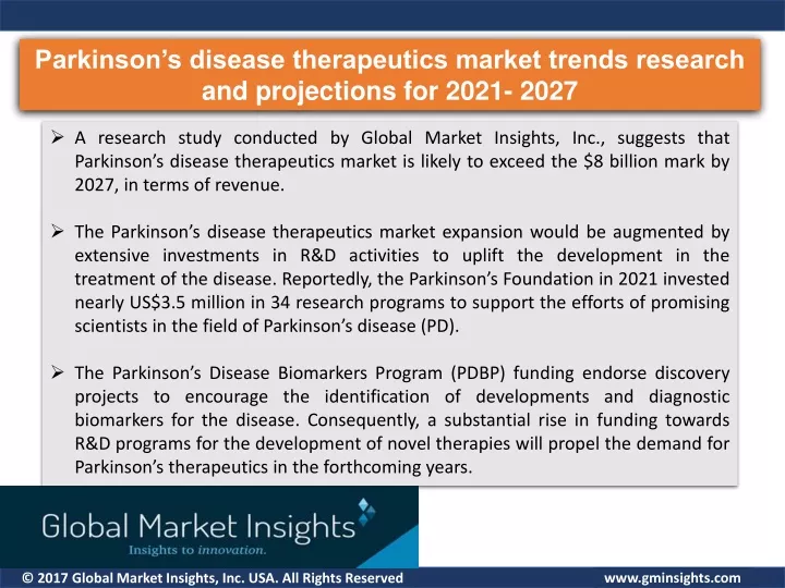 parkinson s disease therapeutics market trends