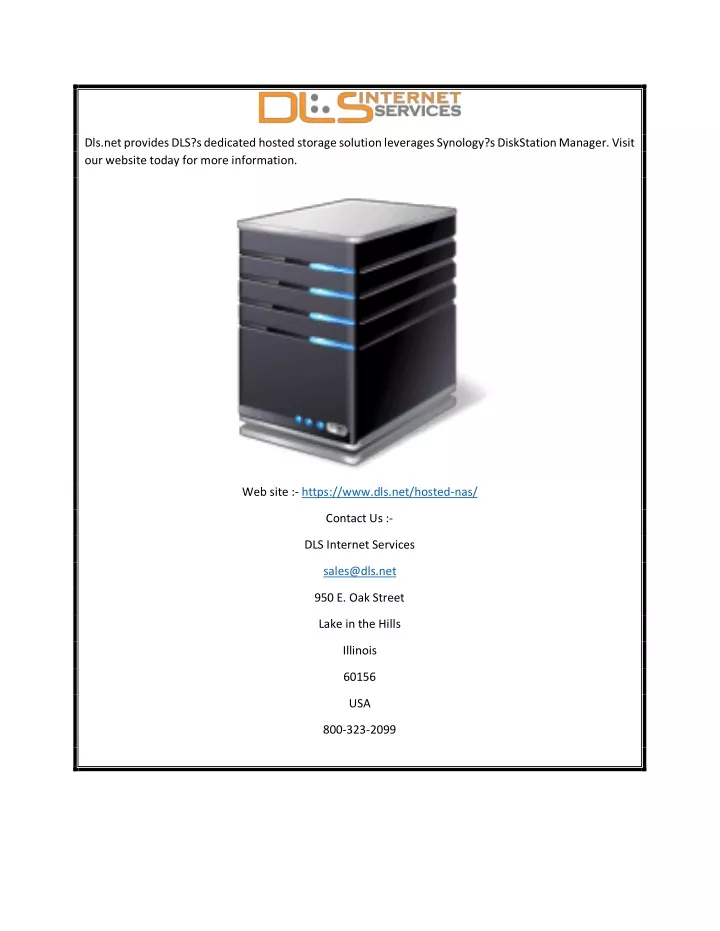 dls net provides dls s dedicated hosted storage
