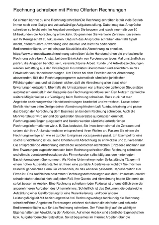 Rechnung schreiben mit Prime Offerten Rechnungen