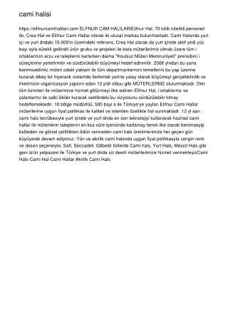 cami halisi https elifnurcamihalilari com elfnur