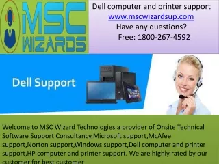 Dell computer and printer support