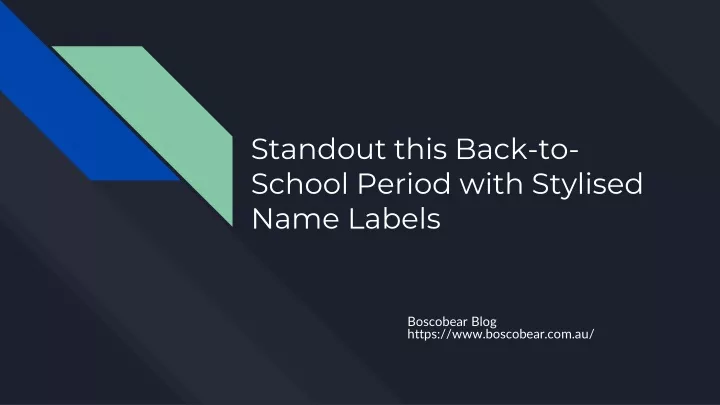 standout this back to school period with stylised name labels