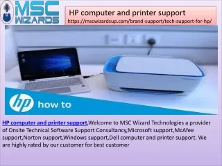 HP computer and printer support