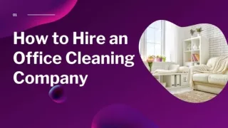 How To Hire An Office Cleaning Company