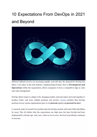 10 expectations from devops in 2021