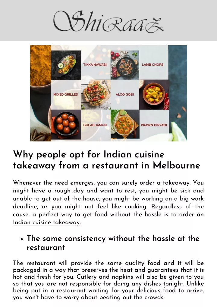 why people opt for indian cuisine takeaway from