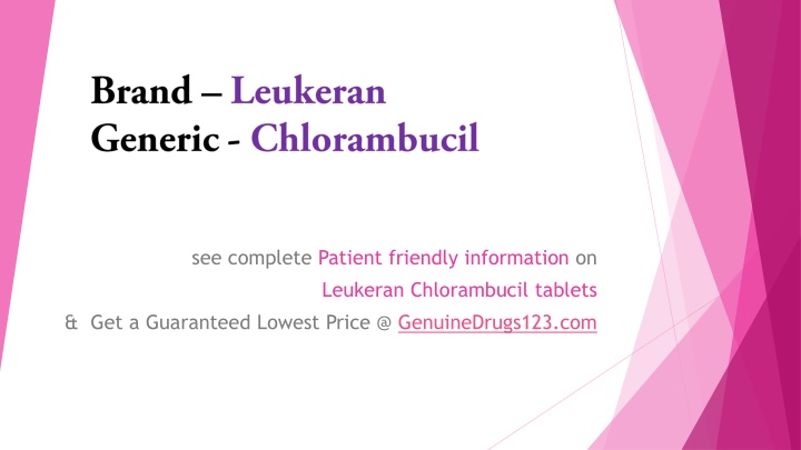 brand leukeran generic chlorambucil