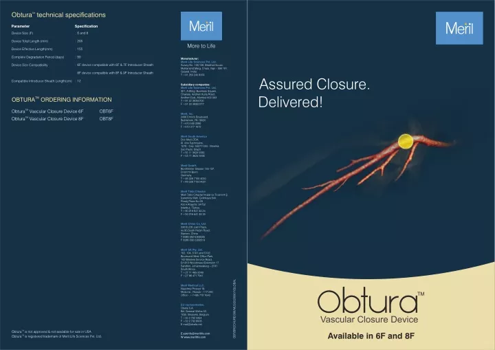 obtura technical specifications