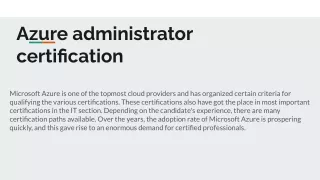 azure administrator certification