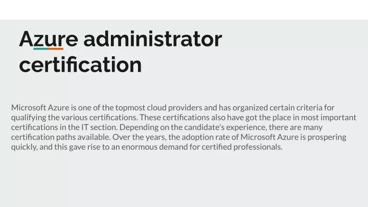 azure administrator certification