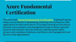 azure fundamental certification