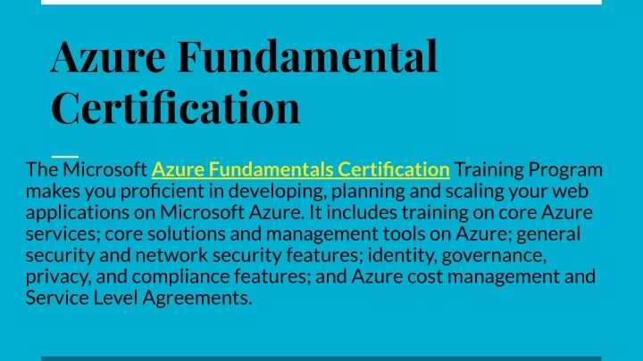 azure fundamental certification