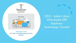 India’s Most Affordable ERP Solutions- Technology Counter​