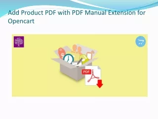 Add Product PDF with PDF Manual Extension for Opencart