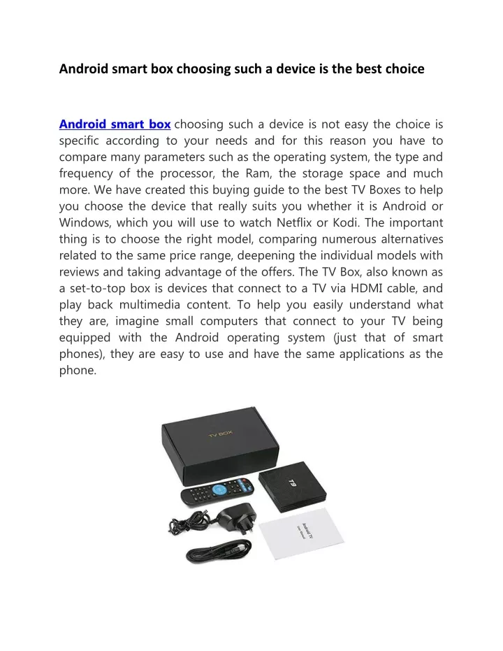 android smart box choosing such a device