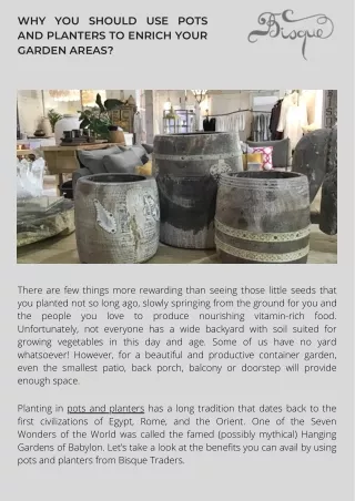 why you should use pots and planters to enrich