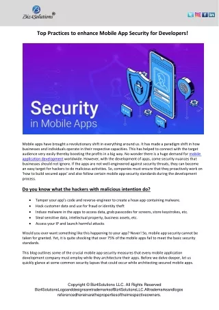 top practices to enhance mobile app security