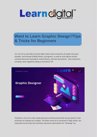 Want to Learn Graphic Design?Tips & Tricks for Beginners