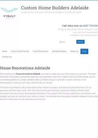 Renovation Builders Adelaide