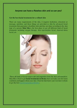 Get healthy and young skin by advanced facial treatments in Bexley