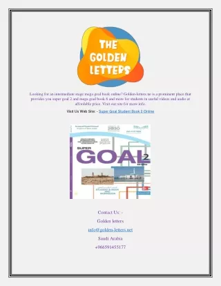 Super Goal Student Book 2 Online | Golden-letters.ne