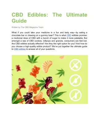 CBD Edibles: The Ultimate Guide
