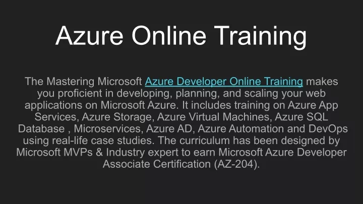 azure online training