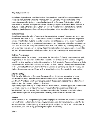 why study in germany globally recognized