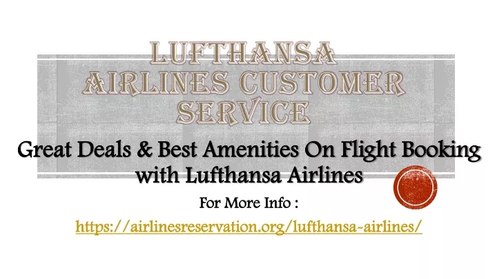 lufthansa airlines customer service