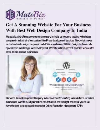 get a stunning website for your business with