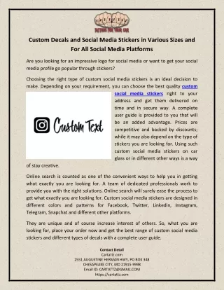 custom decals and social media stickers