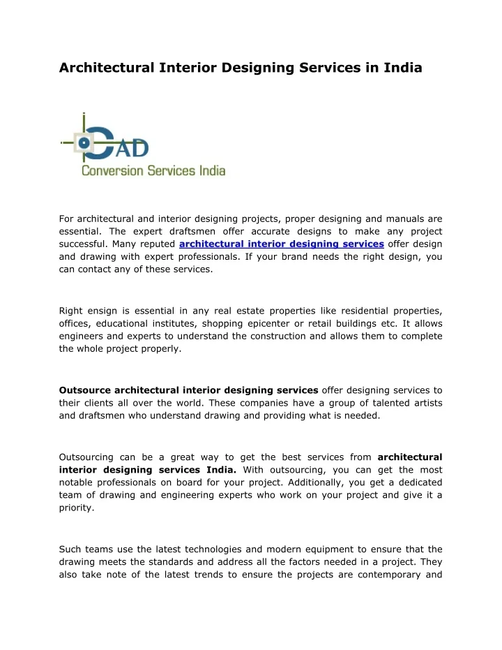 PPT - Architectural Interior Designing Services in India PowerPoint ...