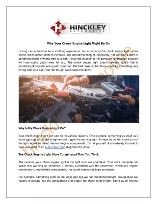 why your check engine light might be on