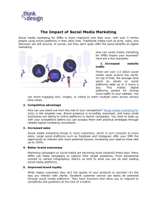 The Impact of Social Media Marketing