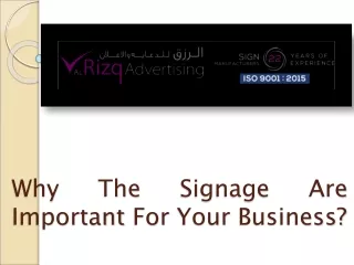 why the signage are important for your business