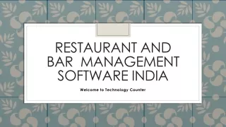 Best Restaurant and Bar Management Software in India for restaurant business