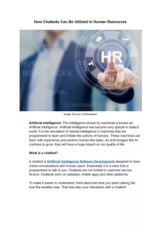how chatbots can be utilized in human resources