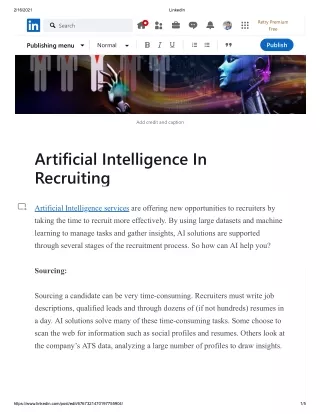 Artificial Intelligence In Recruiting