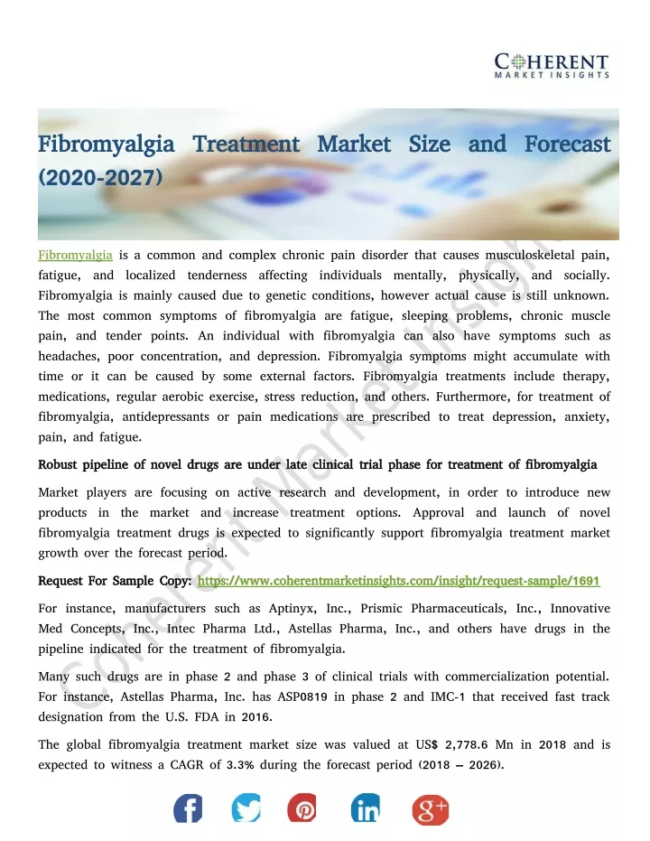 fibromyalgia treatment market size and forecast