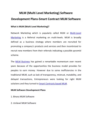 mlm multi level marketing software