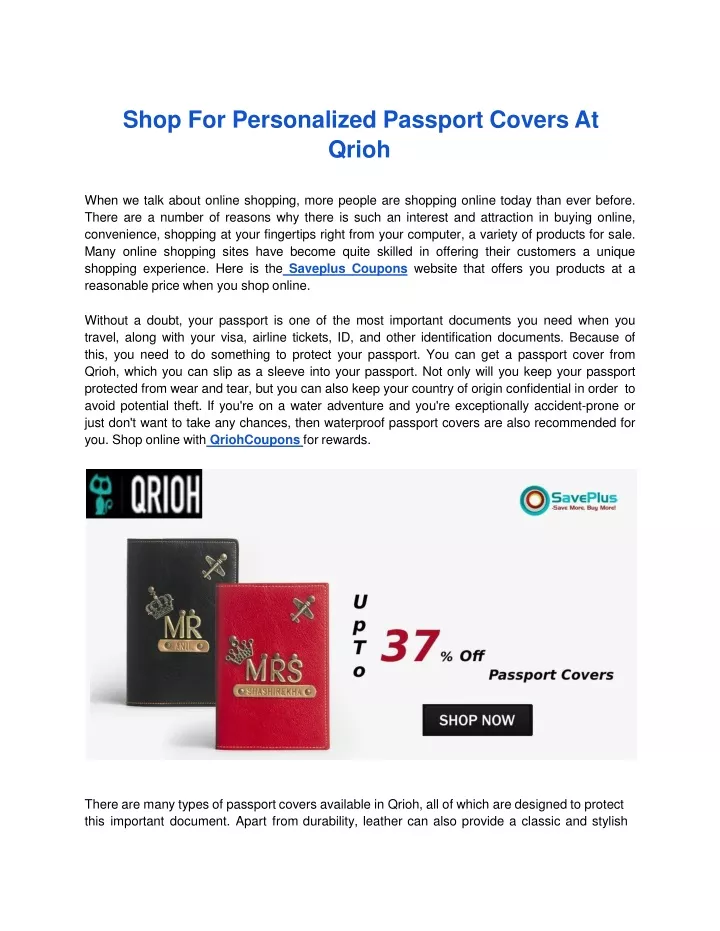 shop for personalized passport covers at qrioh