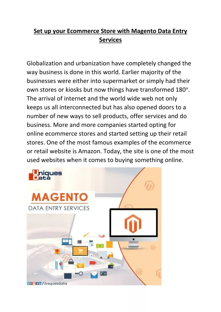 set up your ecommerce store with magento data