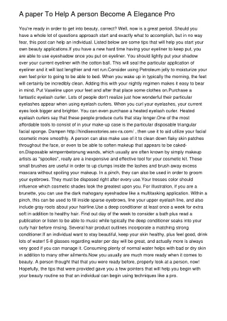a paper to help a person become a elegance