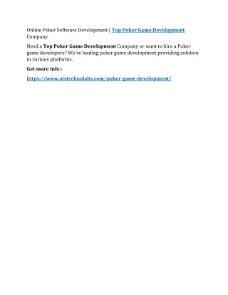 online poker software development top poker game