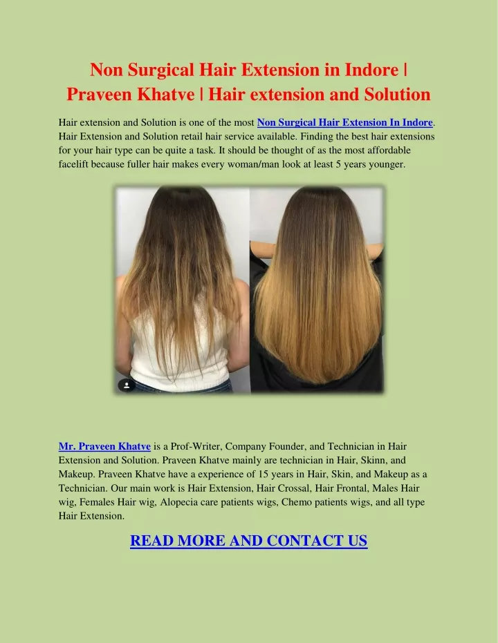 non surgical hair extension in indore praveen