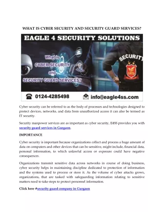 what is cyber security and security guard services