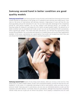 samsung second hand in better condition are good