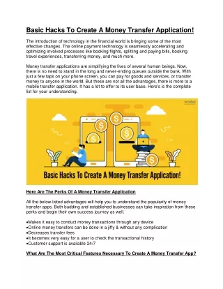 basic hacks to create a money transfer